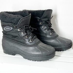 SOREL women’s SHIN ANKLE waterproof felt‎ fleece lined winter duck boots SIZE 8